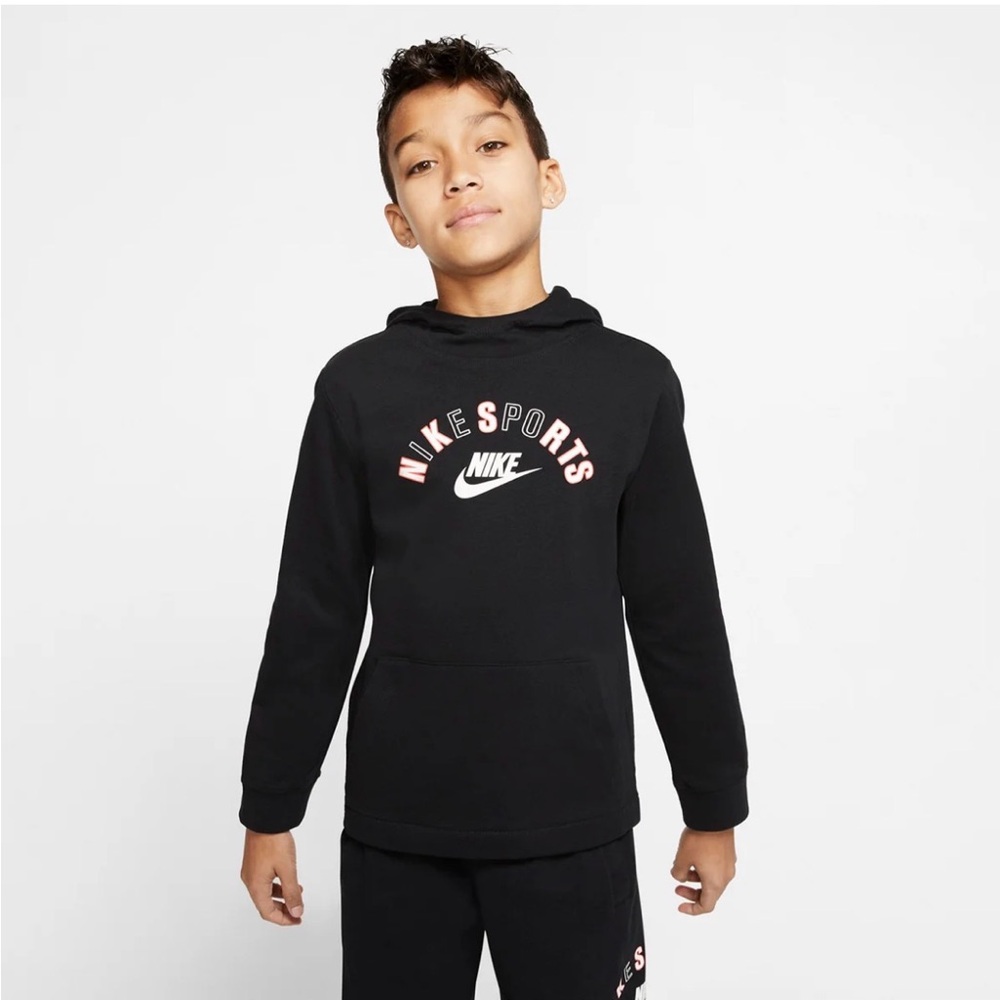 Nike Sports Youth Logo Lightweight Black Hoodie Sweatshirt / Size Small
